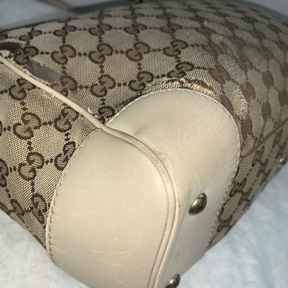Authentic GUCCI GG Logo Web Line Tote - Picture 9 of 14